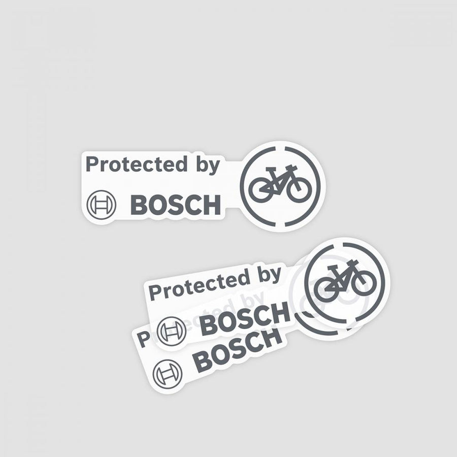 Bosch eBike Aufkleber \"protected by Bosch\" 10er Set - Schutz & Diebstahlprävention