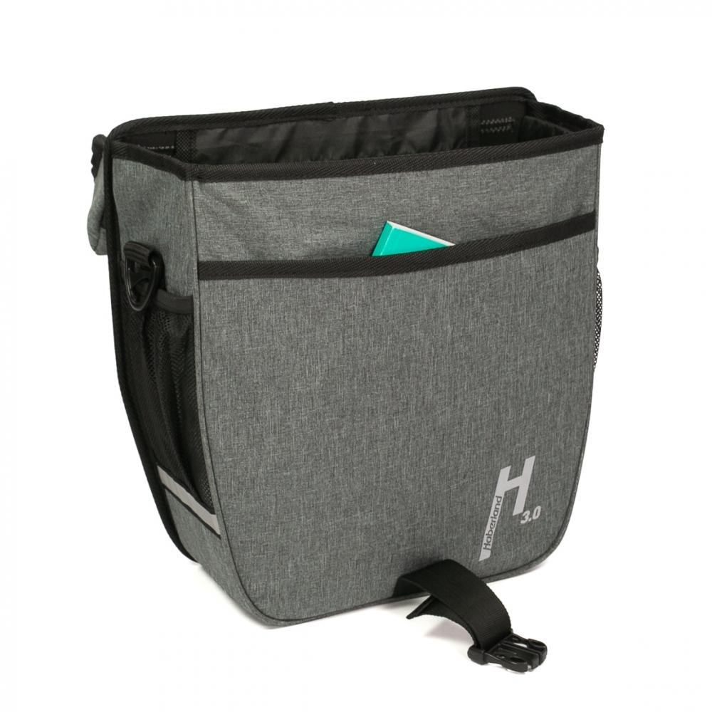 Haberland Einzeltasche 14l Basic 3.0 grau - praktische Gepäckträgertasche für Alltag und Tour