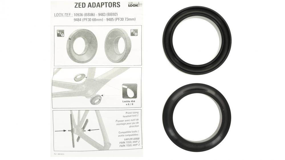 LOOK Press-Fit PF30 73 mm Adapter Kit (PressFit 30, 30 mm Achse, schwarz, ZED-Rahmen kompatibel)