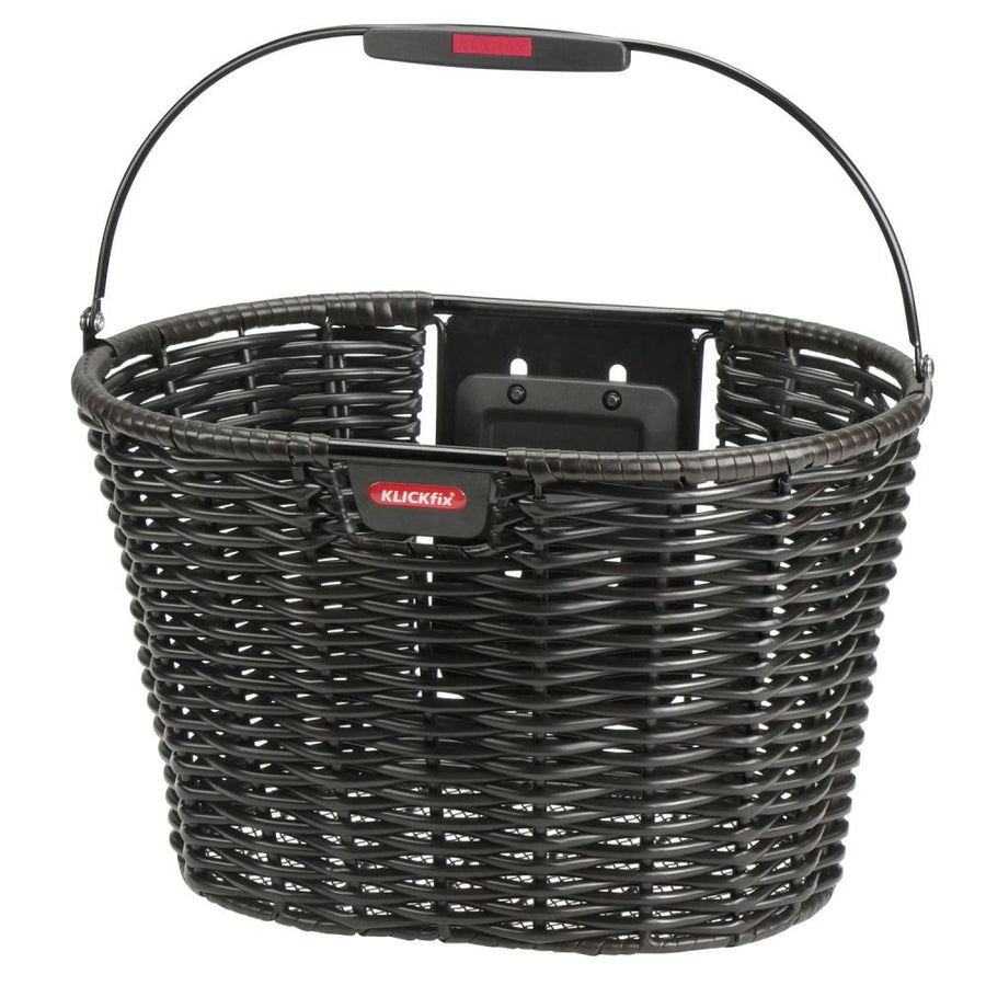 KLICKfix Vorderradkorb Structura oval ohne Adapter schwarz 24x39x28 cm