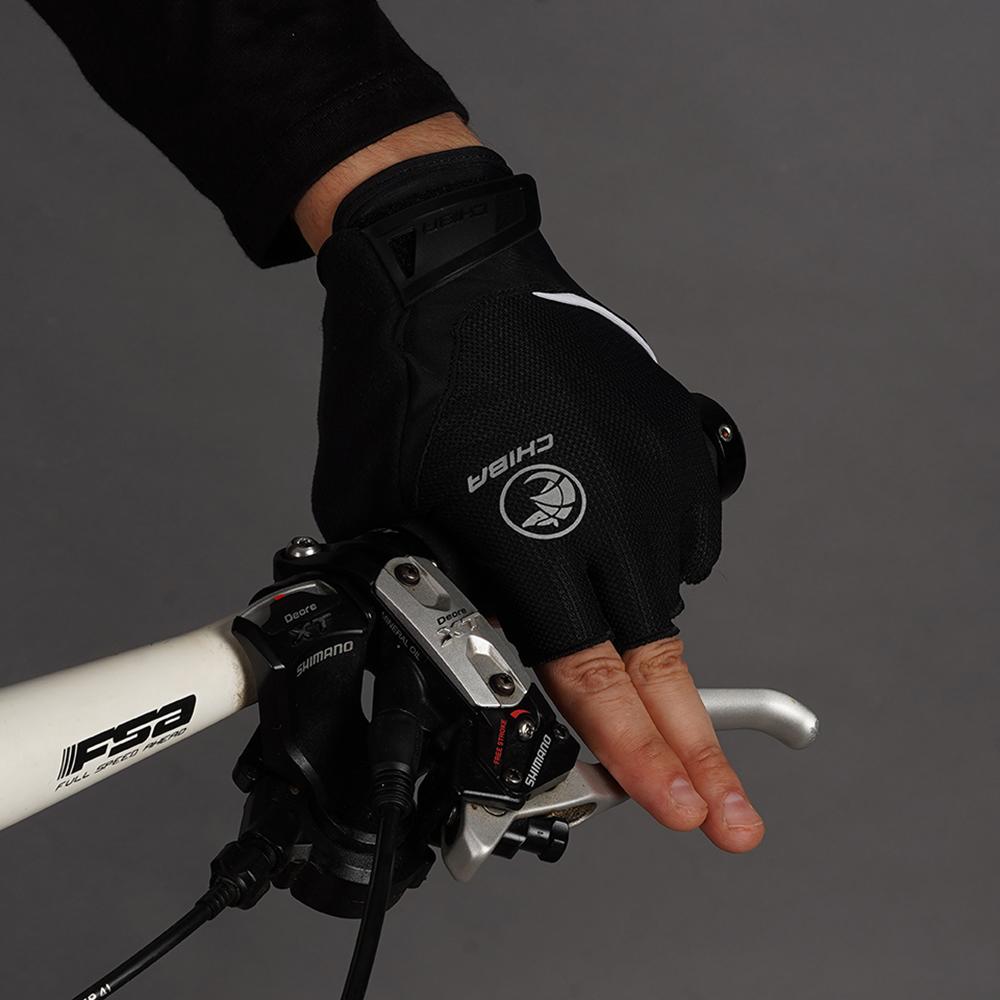 CHIBA Sport - Radhandschuhe kurzfinger, schwarz, Größe M, atmungsaktiv