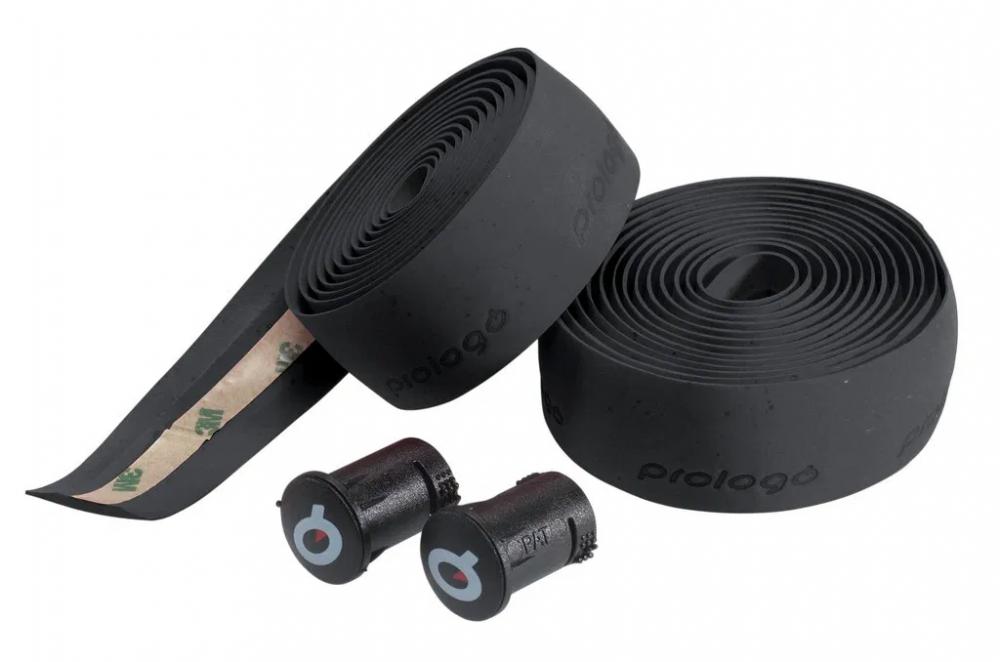 Prologo Plaintouch Lenkerband schwarz, Kork, rutschfest, komfortabel, vibrationsdämpfend für Rennrad, inkl. Endstopfen.