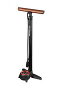 Zefal Standpumpe Profil Max FP60 schwarz mit Holzgriff, Manometer und Z-Switch Ventil.