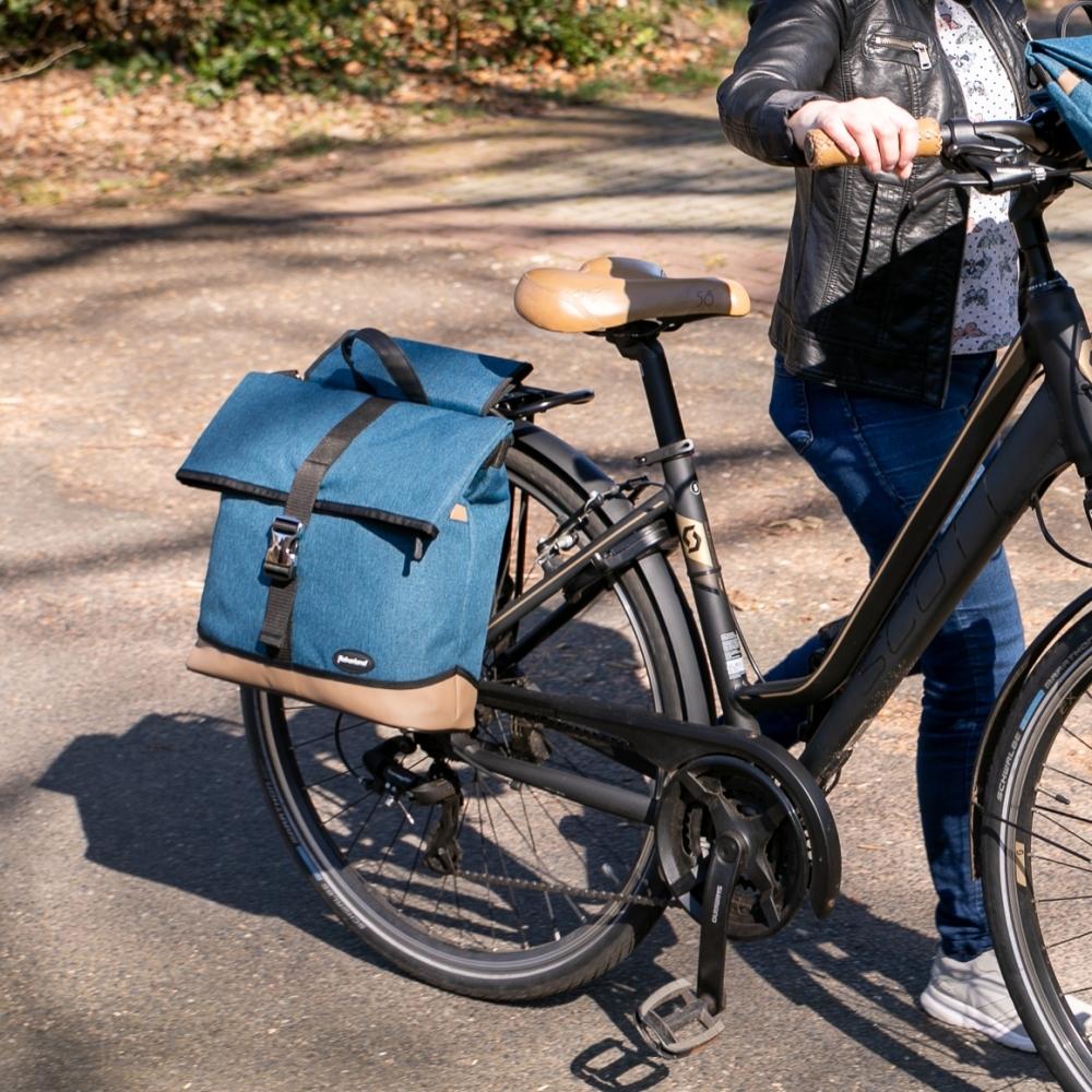 Haberland Einzeltasche Melan I blau - robuste Gepäckträgertasche mit Komfortbefestigung