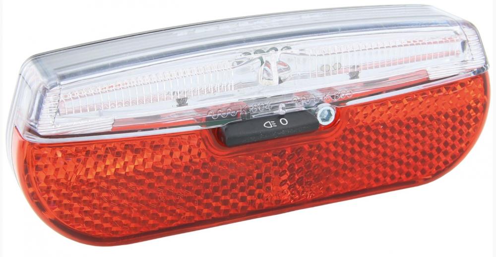 Trelock Rücklicht LS 812 STVZO batteriebetrieben, rot-transparent für Fahrräder mit Schalter.