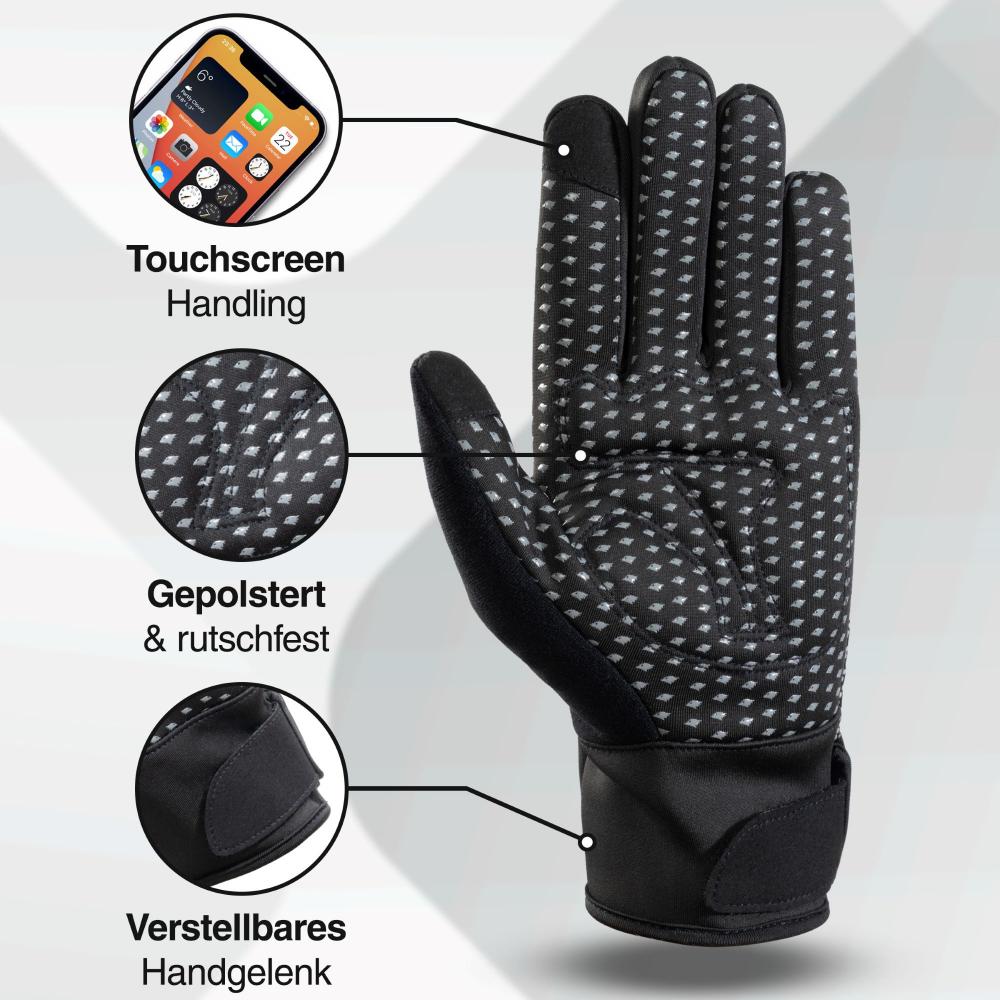 Valkental Handschuhe GloRider V2 Flex wasserfester Übergangshandschuh mit Grip S schwarz