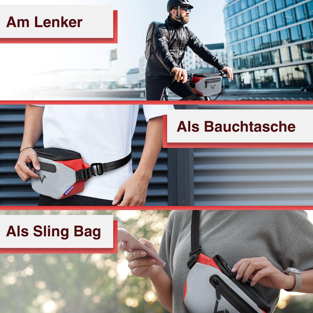 Valkental Lenkertasche 3in1 rot