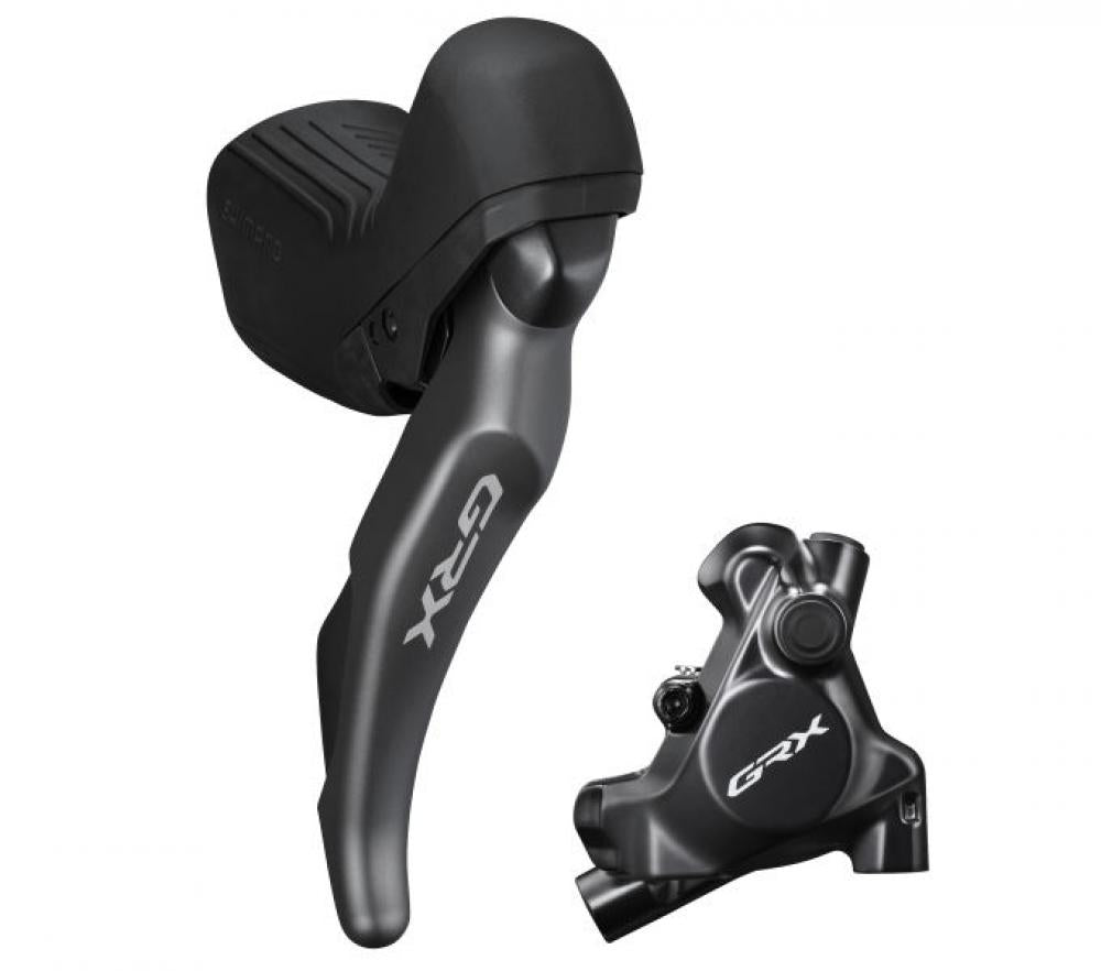 Shimano GRX RX820 hydraulische HR-Scheibenbremse mit STI-Hebel und Bremssattel, schwarz.