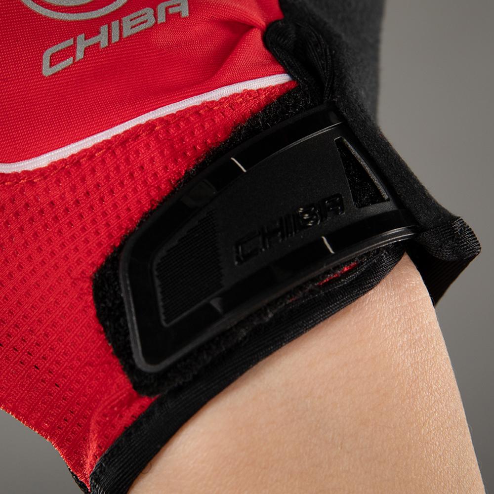 CHIBA Cool Air - Radhandschuhe kurzfinger, rot, S, atmungsaktiv, Gelpolster