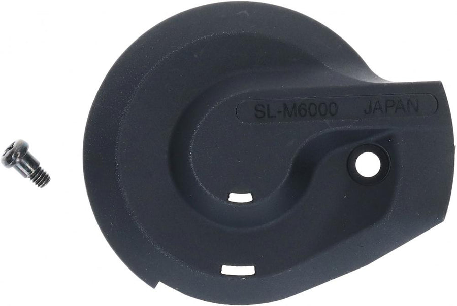 Schwarze Shimano SL-M6000 Gehäuseabdeckung für Schalthebel, Ersatzteil, mit kleiner Schraube.