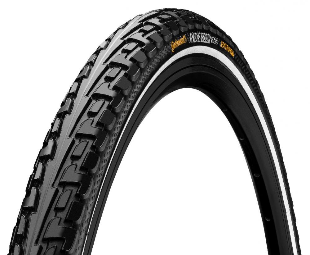Continental RIDE TOUR Drahtreifen schwarz mit Profil und Reflexstreifen, Größe 32-622