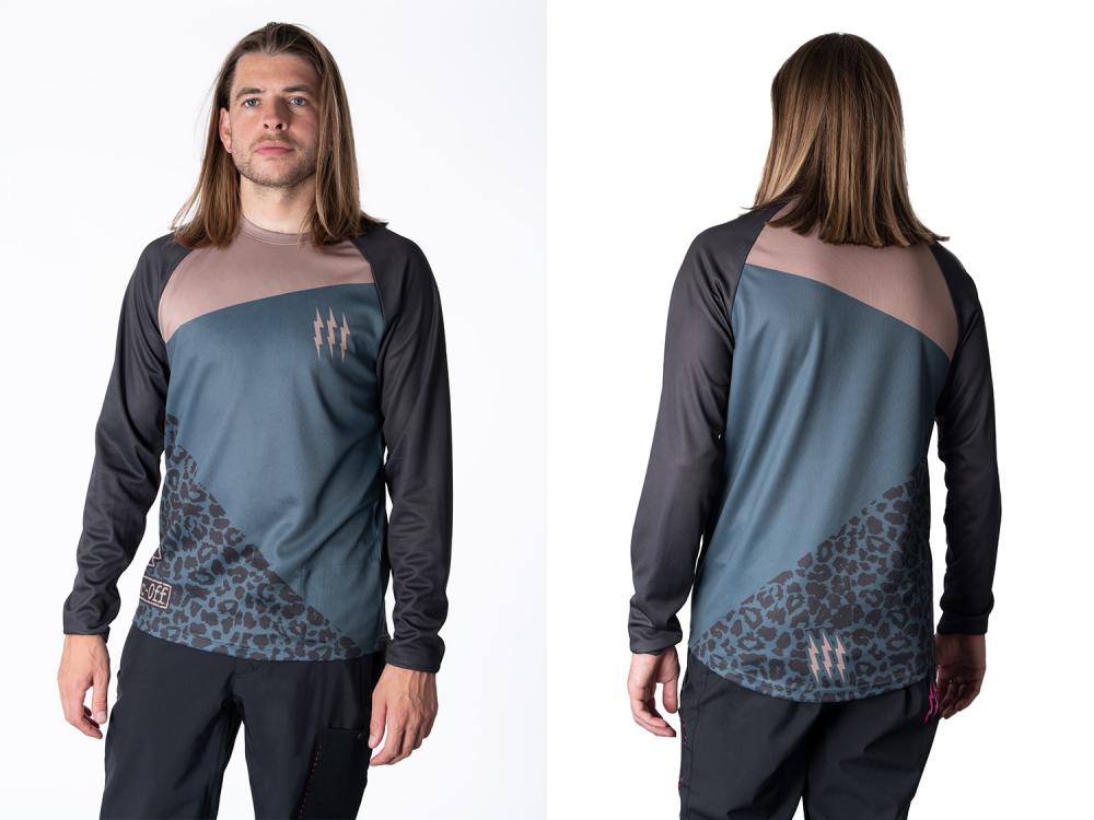 Muc Off Long Sleeve Riders Jersey Grey Stone Leopard M