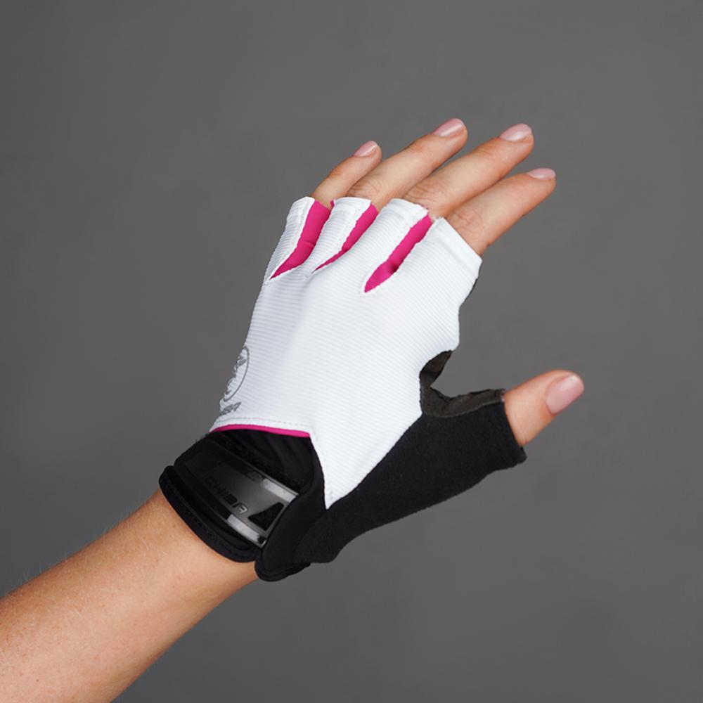 CHIBA BioXCell Lady - Radhandschuhe Damen, weiß, Größe L, mit Gelpolsterung