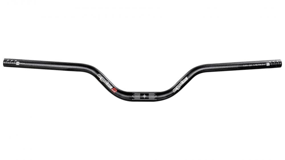 Ergotec Lenker Riser-Bar Alu 25,4mm 700mm schwarz matt 12° für Fahrrad.
