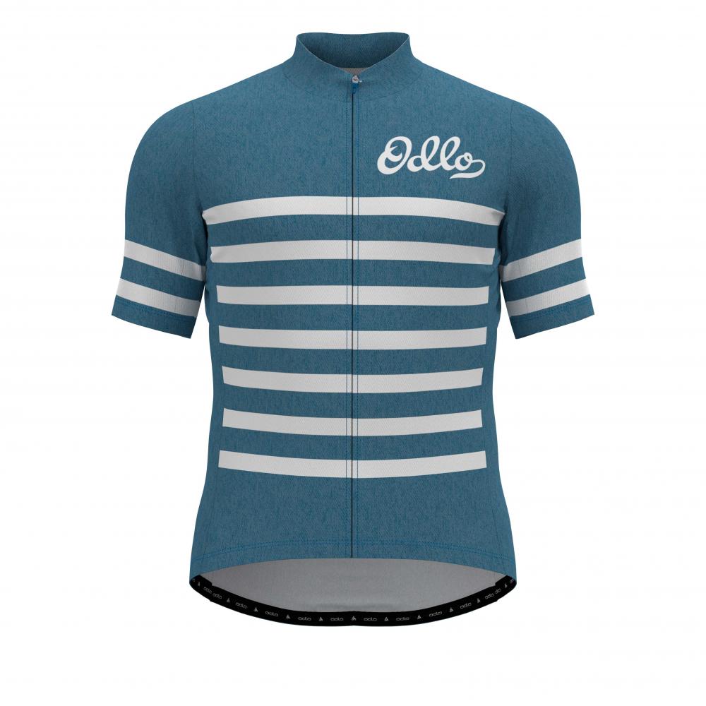 Odlo Stand-up collar full zip Essential mykonos blue white Größe XL