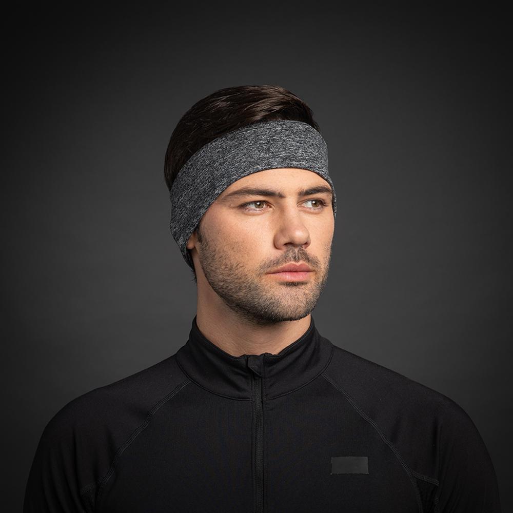 CHIBA Stirnband Pro Man - S/M, hellgrau, Thermostretch, reflektierend