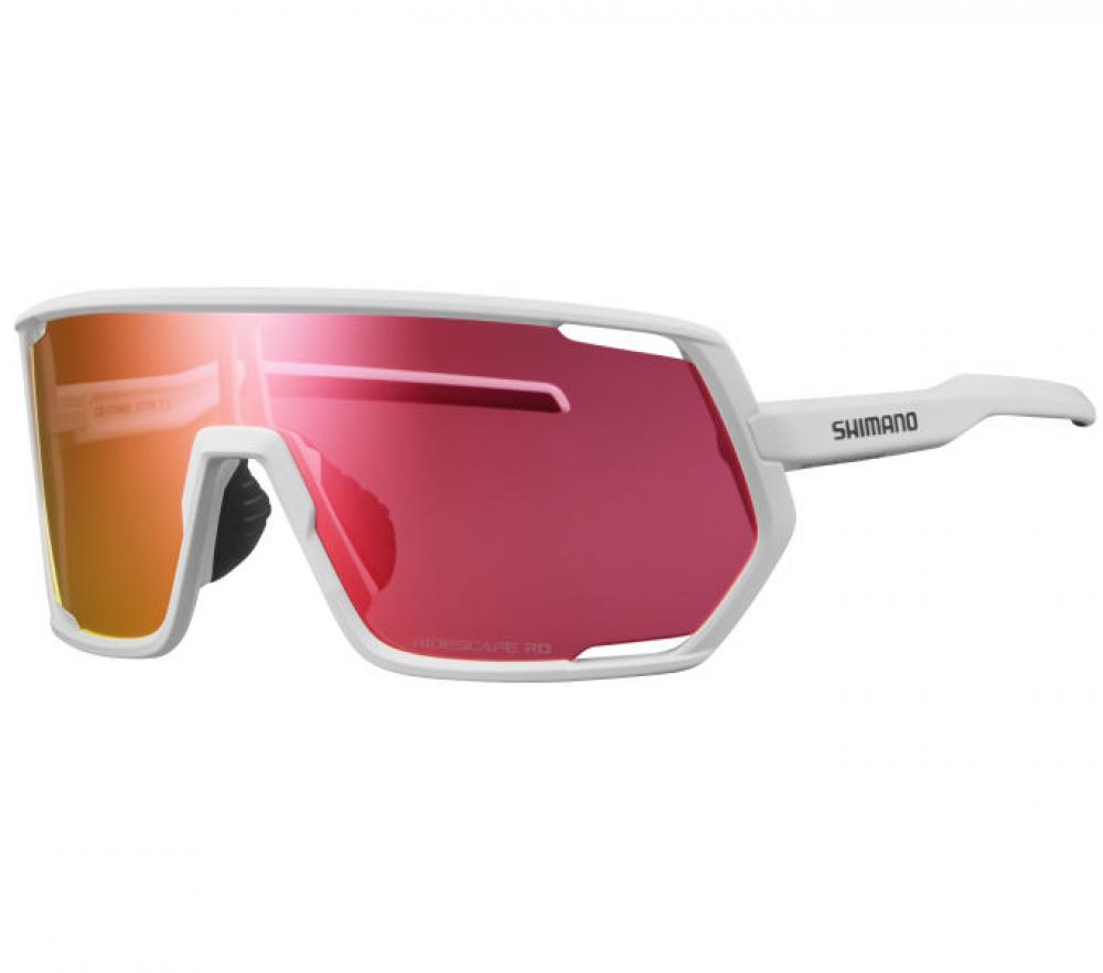 SHIMANO TECHNIUM MATTE WHITE RIDESCAPE RD Brille - robustes Vollranddesign für Radsport