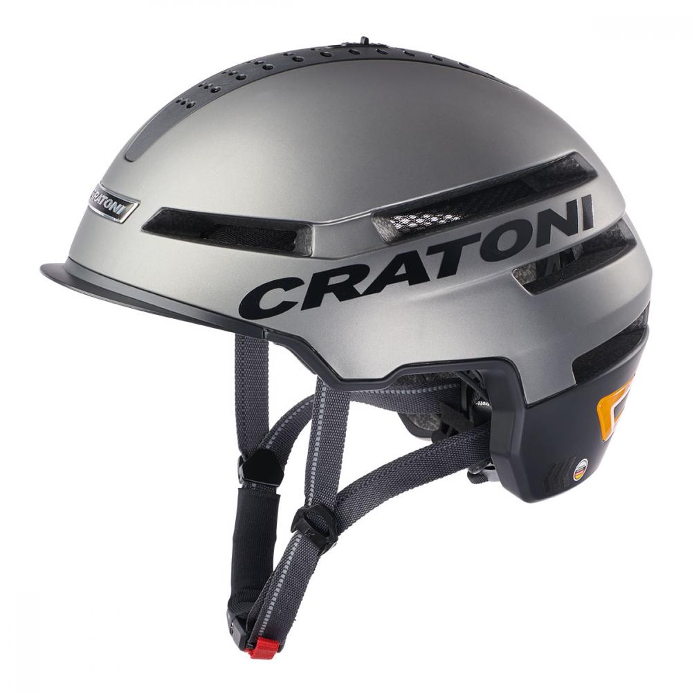Cratoni Smartride 1.2 Ped Fahrradhelm anthrazit matt S/M 54-58cm mit Logo und Belüftung.