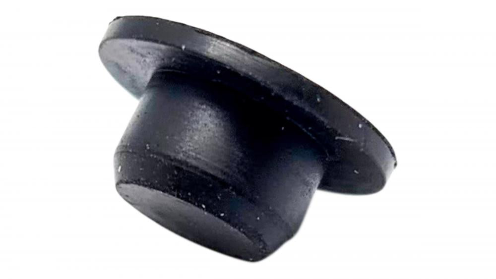 PLUG Adapter CBG PLUG - FRONT DERAILLEUR EXIT PORT ROUND SOLID RUBBER PLUG - FLAT TOP 12.4MM TOP X 6.2MM BASE (R-18) - CBG PLUG, FRONT DERAILLEUR EXIT PORT, ROUND SOLID RUBBER PLUG - FLAT TOP, 12.4MM TOP X 6.2MM BASE (R-18)