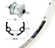 Bike-Parts Laufrad Vorderrad 28x1.75 Nabendynamo DH-C3003 silber Festachse 36-Loch Ryde Zac 19 silber Nirosta-Speichen