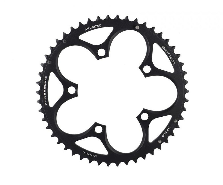 SRAM Kettenblatt Road 2x10 50T, LK:110mm, Alu., schwarz (für 50-34T) - 2x10, 110mm, 50-34, schwarz