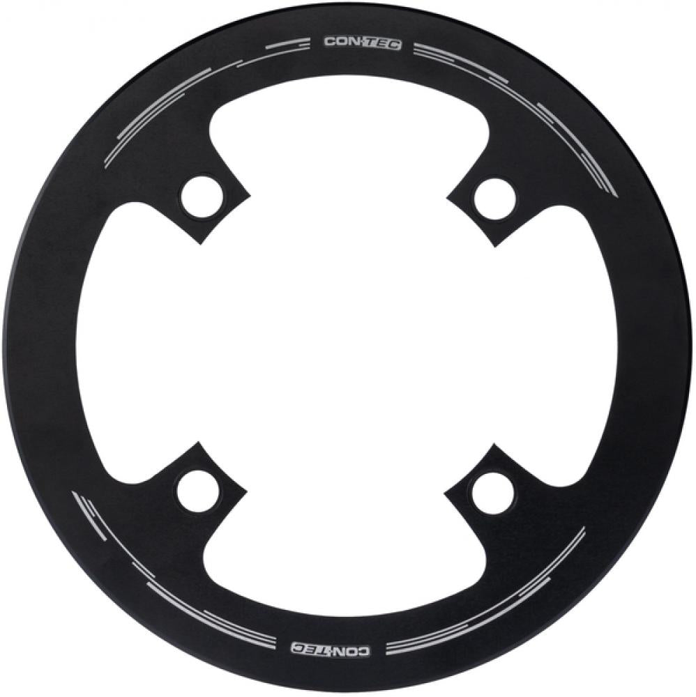 CONTEC Kettenschutzscheibe "C.Guard"nSB-verpackt, 104mm Lochkreis, passend für 4-Arm Aufnahme, schwarznMontage über Kettenblattschrauben, Aluminium, u.a. passend für CONTEC Kettenblätter C.Drive, 40-42 Zähne, Ø 186mm
