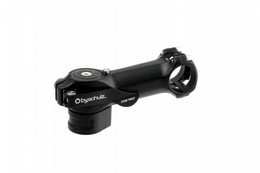 by,schulz Vorbau Twist SDS 105mm 31,8mm schwarz, platzsparender Drehvorbau für Fahrräder.