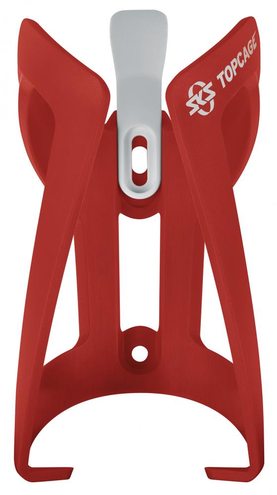 SKS Flaschenhalter Topcage rot  robuster und leichter Flaschenhalter aus Kunststoff, ideal für MTB und Trekkingräder, mit sicherem Halt für Flaschen bei jedem Terrain