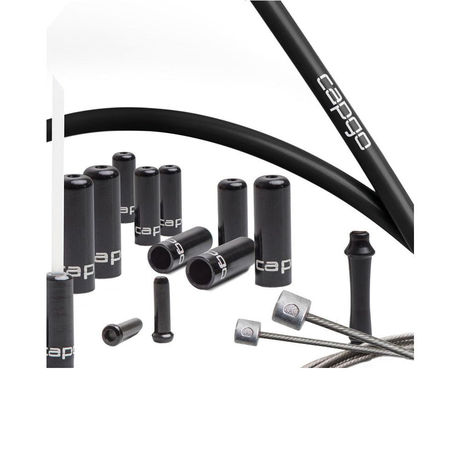 capgo OL Schaltset lang schwarz Shimano/Sram MTB ATB Road - PTFE-gefettete Außenhülle mit Kevlar