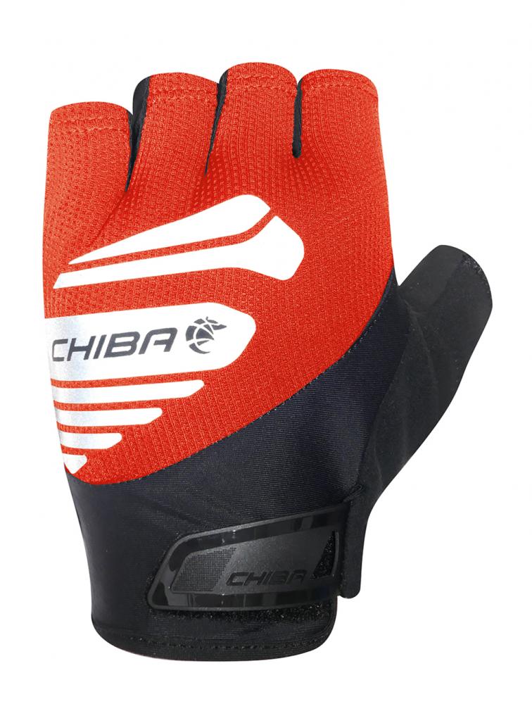 CHIBA Air Plus Reflex - Radhandschuhe rot, Größe M, gepolstert, reflektierend