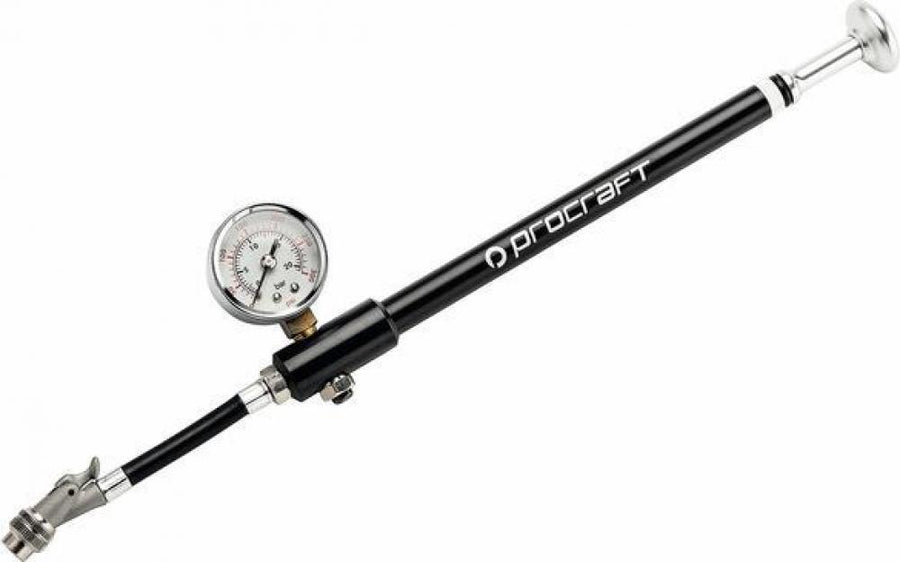 Procraft Federgabel-/ Dämpferpumpe Blow Up II Mini Schwarz/silber - präzise Fahrwerksabstimmung