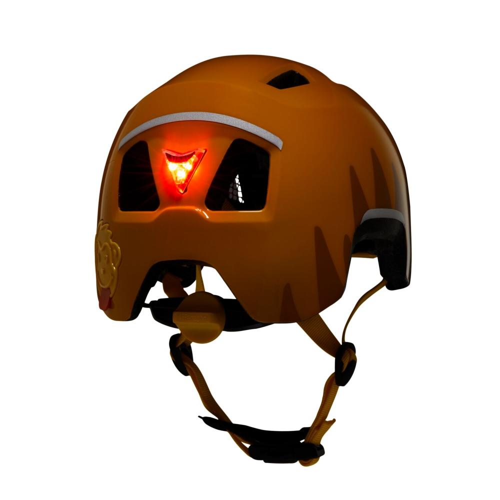 Affenzahn Kinder-Fahrradhelm Tiger Gelb Größe S (4853 cm) mit Magnetverschluss, LED-Rücklicht, waschbarem Innenpolster und Insektenschutz, EN 1078 zertifiziert