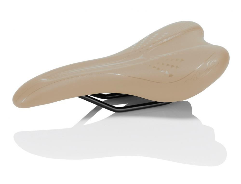 XLC Trekking-Sattel Everyday III creme für Damen, 277x166mm, mit schwarzem Gestell.