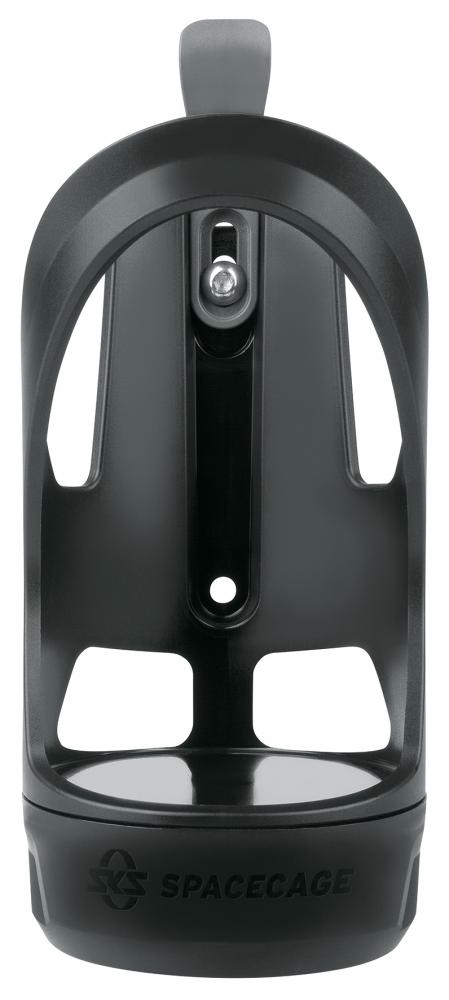 SKS Flaschenhalter Spacecage - Trinkflaschenhalter mit integriertem Stauraum - Leicht & robust - Passend für Standardflaschen - Schwarz
