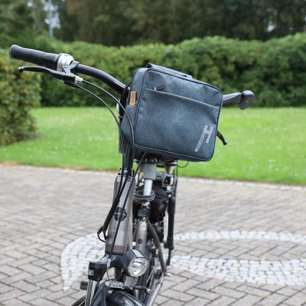 Haberland Lenkertasche Lifestyle anthrazit/reflex - stilvolle E-Bike-Lenkertasche aus recyceltem PET