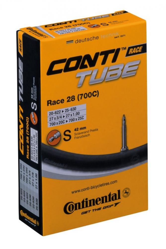 Continental Conti Tube Race 28 (700C) Rennradschlauch, SV 42mm, für 700x20-25C und 20-622/25-630.