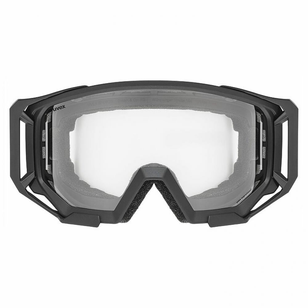 UVEX athletic bike Goggle black matt clear - MTB-Brille mit Anti-Fog, XXL-Sichtfeld, OTG, UV-Schutz, One Size