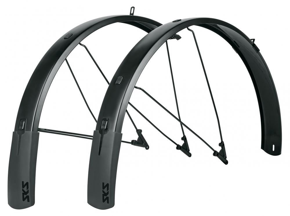 SKS Bluemels Style Schutzblech-Set in Schwarz für 27 Zoll Fahrräder, komplett mit Streben.