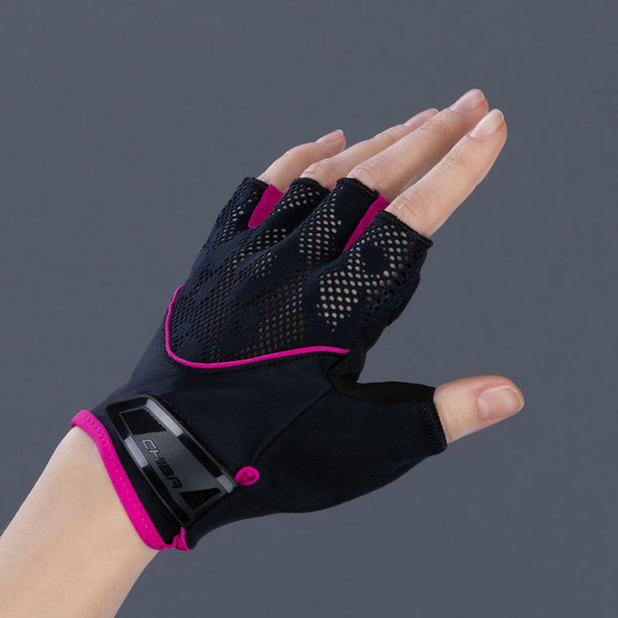 CHIBA Lady Gel - Damen Radhandschuhe schwarz/pink, Gelpolsterung, Größe M