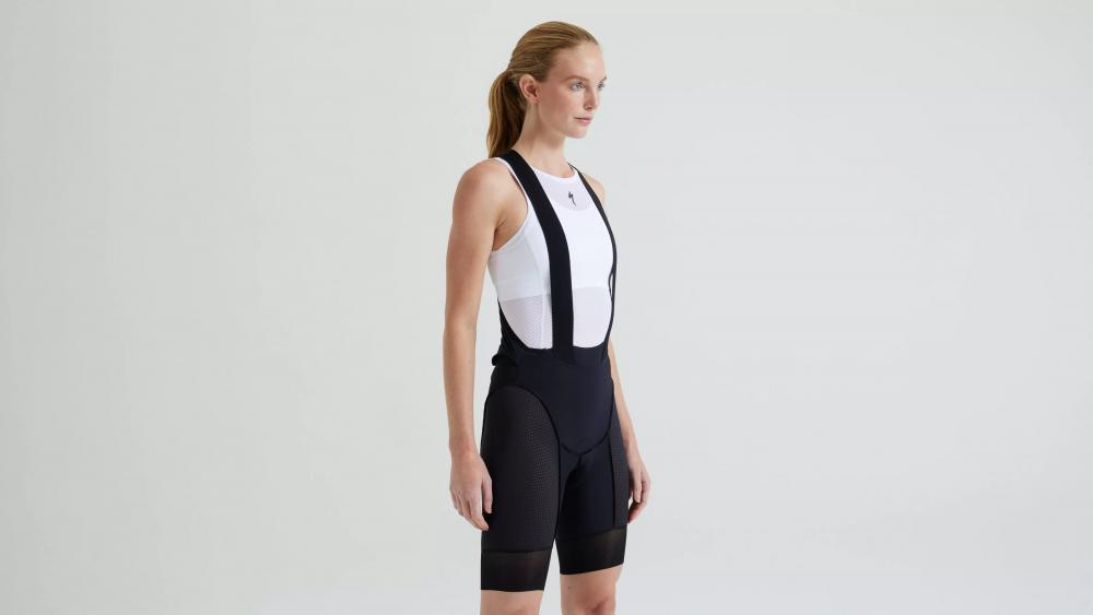 PRIME SWAT LINER BIB SHORT WMN BLK S - Damen Trägerhose mit Sitzpolster - Bibshort