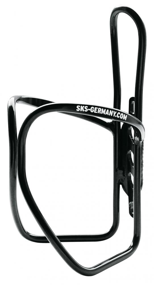 SKS Wirecage Trinkflaschenhalter aus schwarz lackiertem Aluminium, leicht (50 g), stabil, minimalistisches Design, sicherer Halt für Trinkflaschen am Rennrad, City- oder Mountainbike