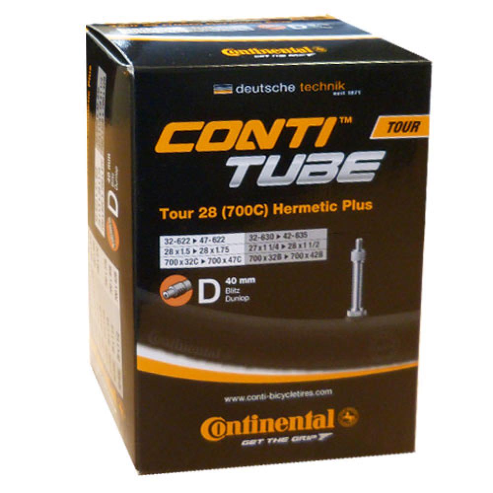 Continental Fahrradschlauch Tour 28 Hermetic Plus, 32-47-622/635, Dunlop Ventil 40mm.