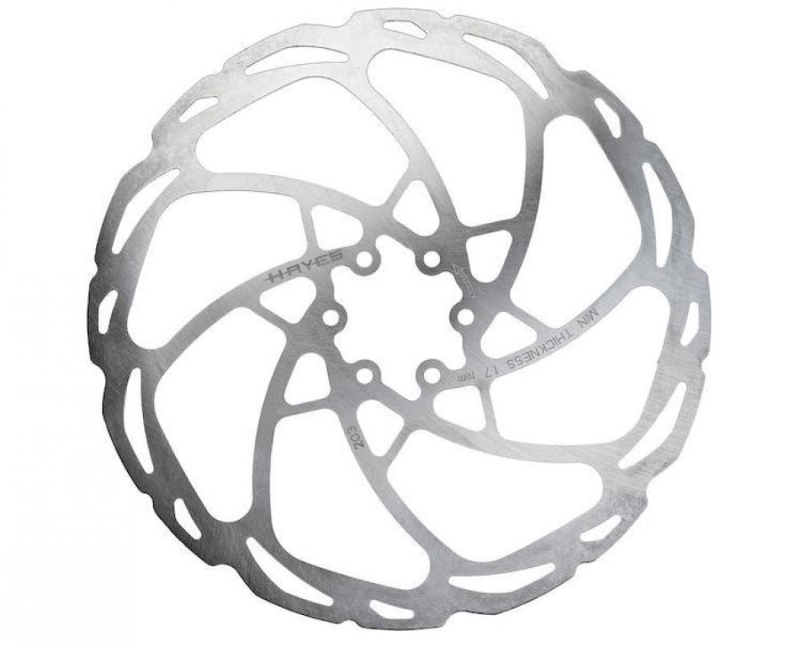 Hayes D-Series Bremsscheibe 203 mm 6-Loch Silber - MRC Geräuschreduktion & QuickBite2