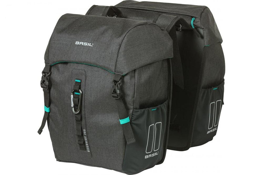 Basil Doppeltasche MOVE MIK 2.0 - 30 Liter - schwarz - inkl. abschließbarer MIK 2.0-Adapterplatte