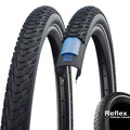 Schwalbe Marathon E-Plus Fahrradreifen 28 Zoll für E-Bikes bis 50 km/h, mit Reflexstreifen und Pannenschutz.