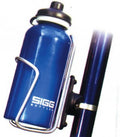 Klickfix Flaschenhalter-Befestigung Bottle-Fix mit blauer SIGG Trinkflasche am Fahrrad montiert.