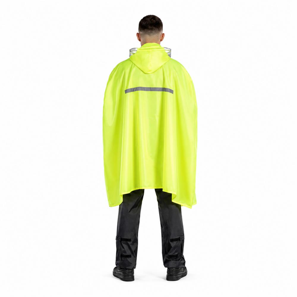 CHIBA Regenponcho - wasserdicht, winddicht, neongelb, Größe M/L