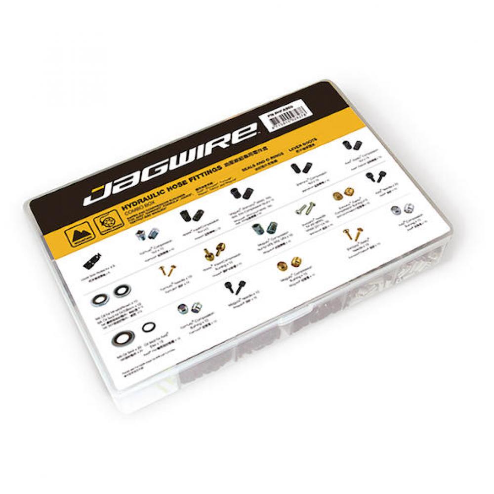 Jagwire Kleinteilesortiment für Hydraulikleitungen Maxi Combo Box Transparent - Service-Kit für Scheibenbremsen