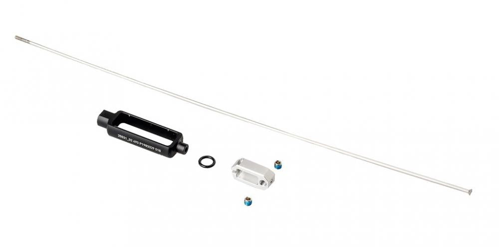 DT Swiss D232 QUICK CONNECTOR KIT 305 mm mit Stange, schwarzem Gehäuse, Dichtung und Schrauben für Sattelstützen.