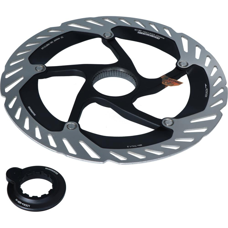SHIMANO Bremsscheibe RT-CL900,180mm, m.Sperring, Innenverzahnung, m.Magnet brake - 900,, 180mm